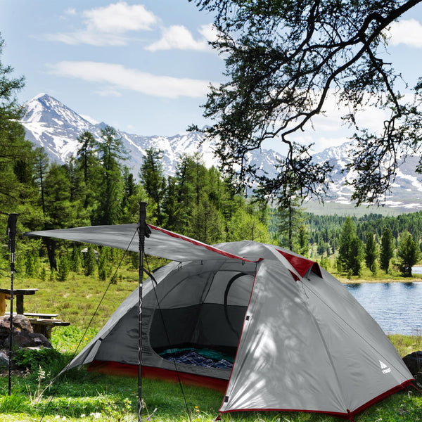 Forceatt Tent, 2-4 Man Tent for Camping, Easy Setup Lightweight Two Doors PU3000mm Waterproof Dome Tent, Windproof Instant Outdoor Tent Suitable for Traveling, Beach, Camping, Hiking, Mountaineering