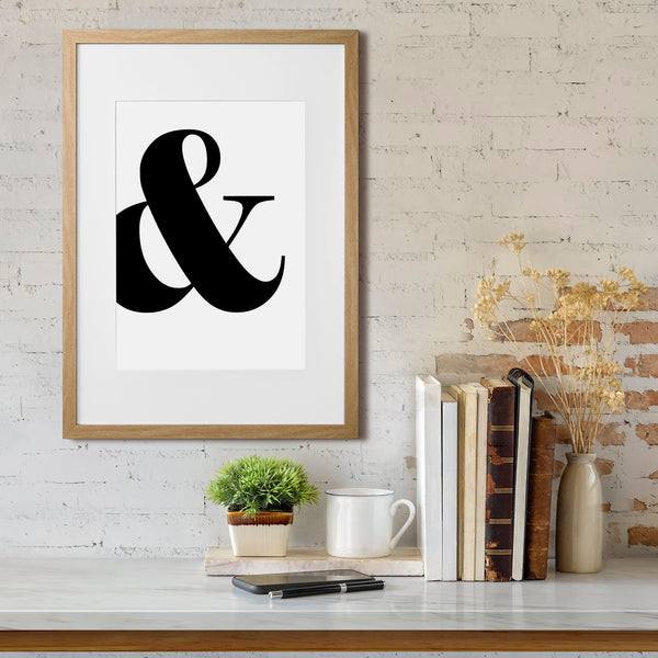 Fabian Clarke London A1 Modern Oak Wooden Picture Photo Frame with White A2 Mount to Hang Portrait or Landscape