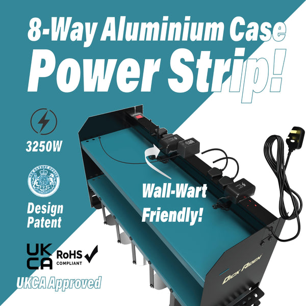 Toolganize Power Tool Organiser, Storage Rack with Power Strip Charging Station, Heavy-Duty for Workshop & Garage Tools - 4 Slot, Milwaukee Red.