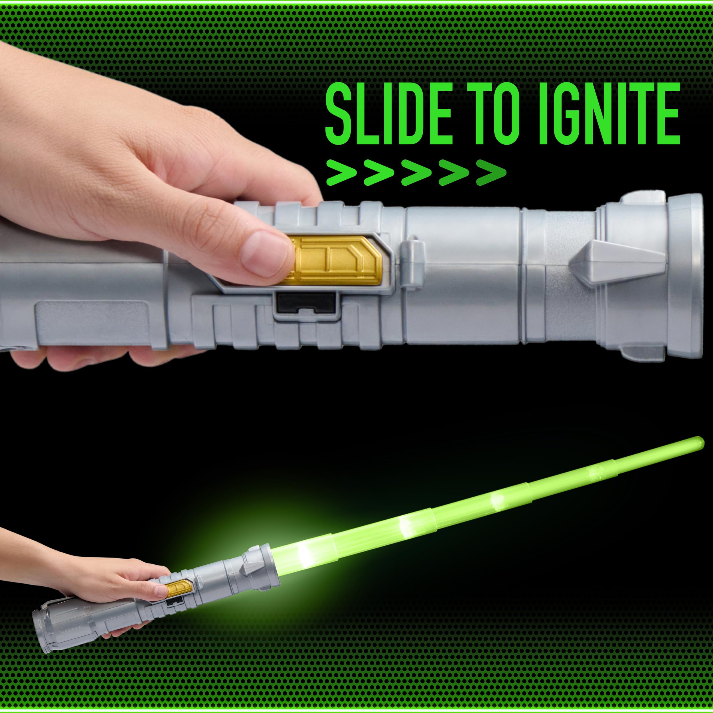 Power Saber: Green | Auto Extending 30" LED Energy Blade | With Motion Based Light and Sound Effects | Recommended Ages 6+
