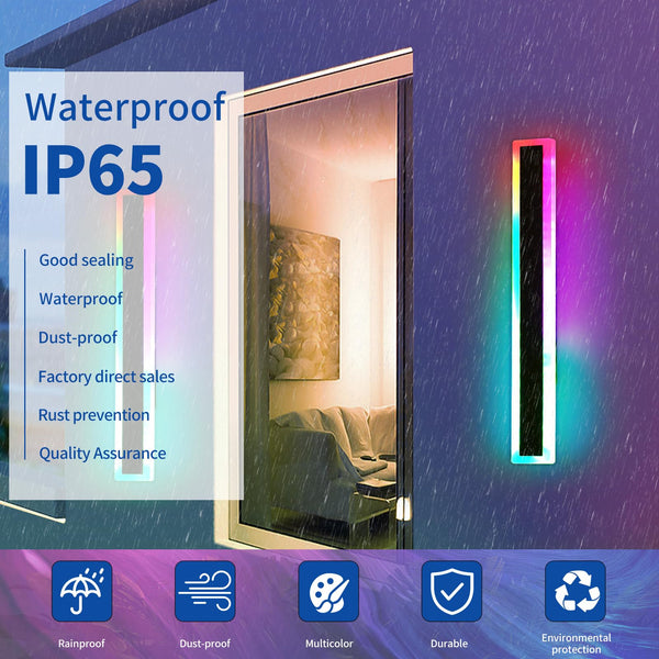 Mikeru 6500k Cool White Outdoor Wall Light, 150cm Modern Porch Wall Light, LED Vertical Long Acrylic Garden Fixture, IP65 Waterproof for Balcony, Living Room, Garage, Patio