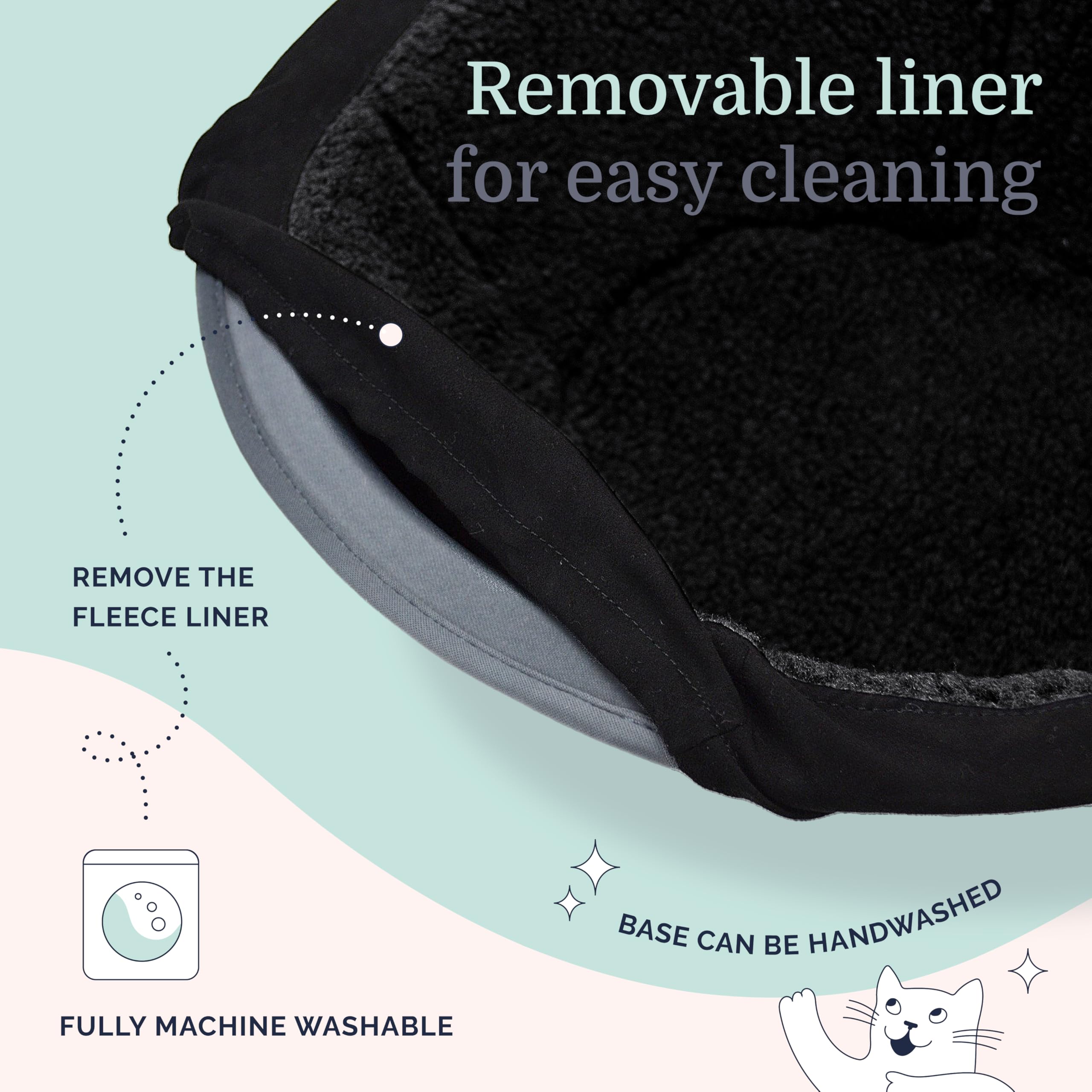 Hepper Nest Cat Bed - Modern Cat Furniture with Removable Washable Fleece Liner - Herringbone