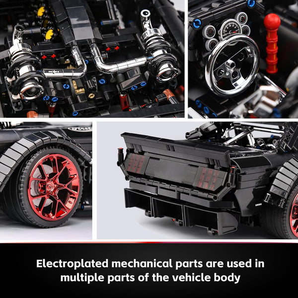 Mould King 13108N MOC Mustang Car Building Kits, 1:8 Scale Super Car Model Block Sets, Race Car Model Set, Adult Collectible Kits to Build, Boy Toys for Birthday Gifts (2943 Pieces)