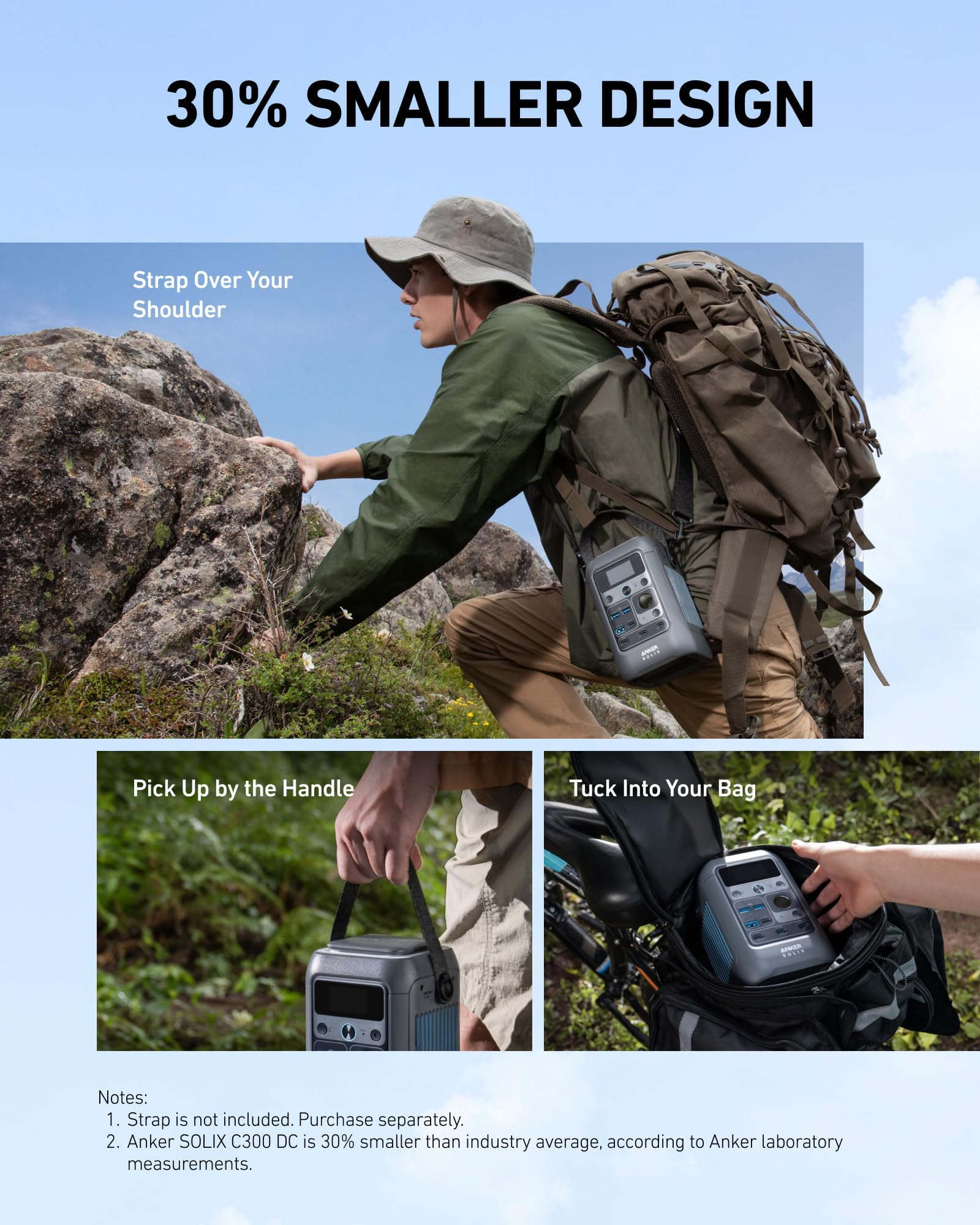 Anker SOLIX C300 Portable Power Station, Outdoor 288Wh LiFePO4 Battery, 300W (600W Surge) Solar Generator, 140W Two-Way Fast Charging, For Camping, Traveling, and Emergencies