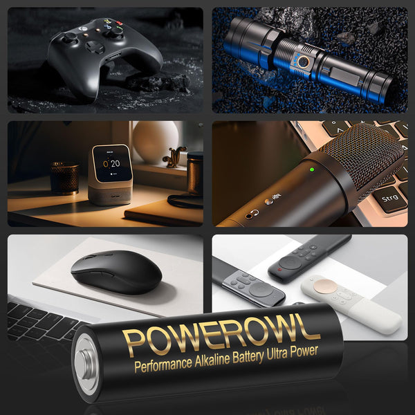 POWEROWL AAA Batteries 24 Pack - Alkaline 1.5v - High-Capacity Long Lasting Triple A Battery, 10-Year Shelf Life