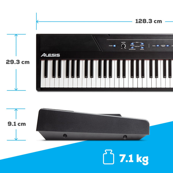 Alesis Recital 88 Key Digital Piano Keyboard with Semi Weighted Keys, Built-In Speakers and Piano Lessons