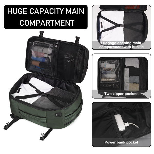 ECOHUB Easyjet Cabin Bag 45x36x20 Underseat Backpack Travel Rucksack 13 Pocket Hand Luggage Waterproof Recycled PET Eco Friendly Carry On Bag for Women & Men 30L Pink