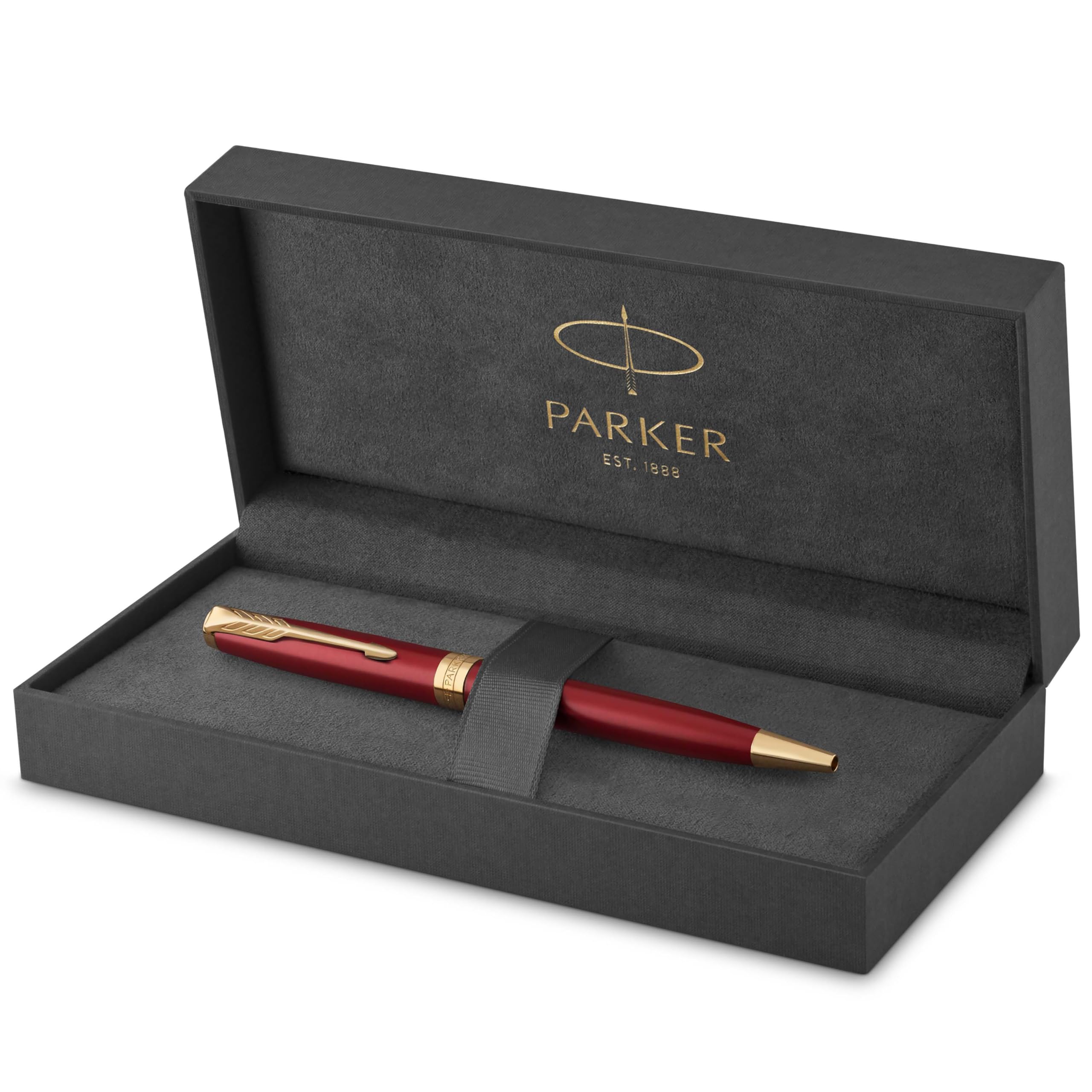 Parker Sonnet Ballpoint Pen | Stainless Steel with Gold Trim | Medium Point | Handwriting Pens & Stationery Supplies | Black Ink | Gift Box
