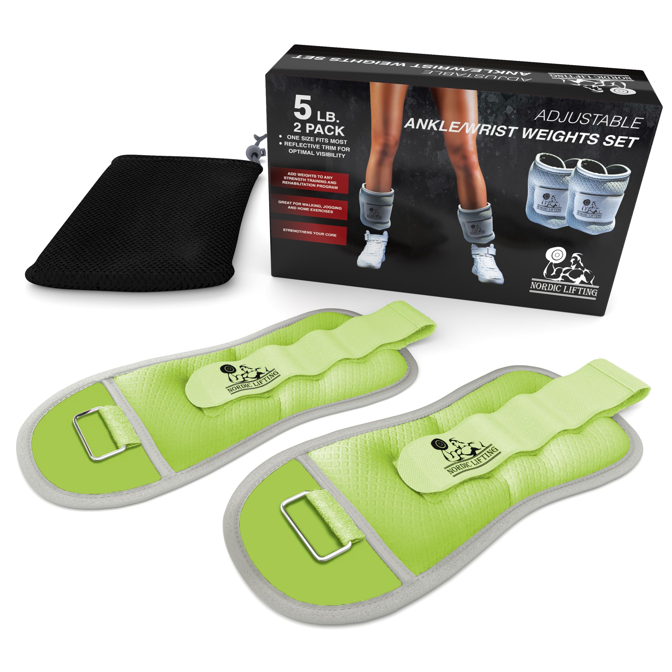 Ankle/Wrist Weights (1 Pair) for Women, Men and Kids - Fully Adjustable Weight for Arm, Hand & Leg - Best for Walking, Jogging, Gymnastics, Aerobics -