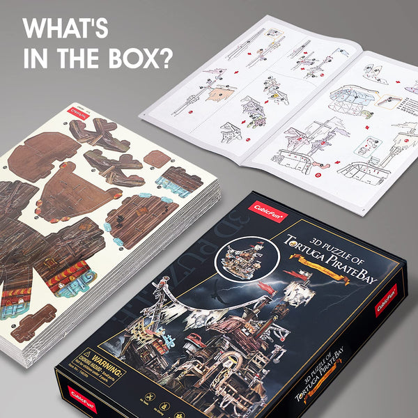 CubicFun LED Pirates of the Caribbean Flying Dutchman Model Kits for Adults to Build 3D Jigsaw Puzzles Ship Model Building Gifts for Adults Kids Girls Boys - 360 Pieces