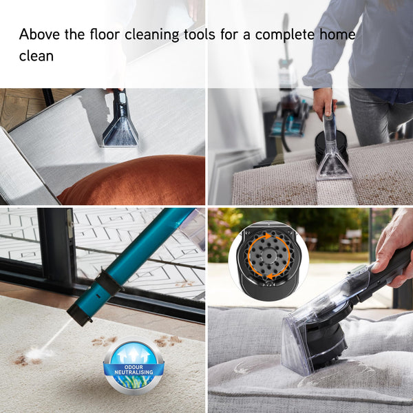 Vax Smartwash Pet-Design Carpet Cleaner | Kills 99% of Bacteria | Pre-treatment Wand – CDCW-SWXP, Grey, White and Teal