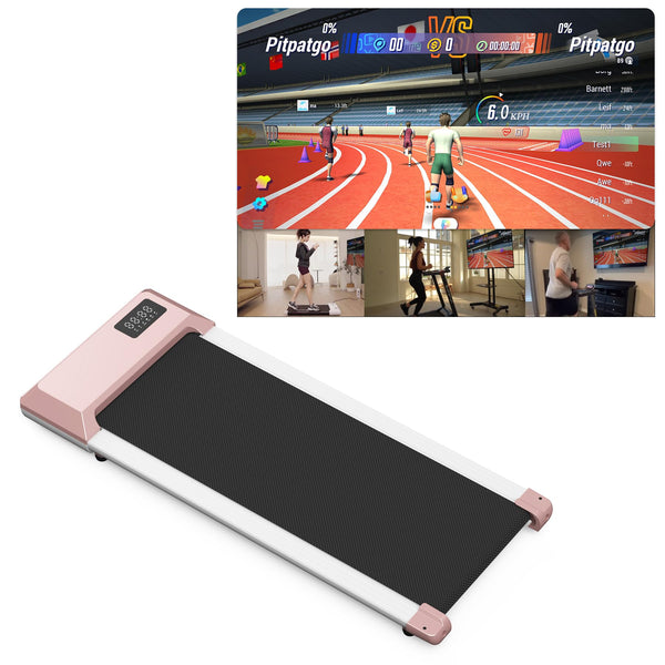 Superun Walking Pad Raceable 2.5HP APP Control Under Desk Treadmill 136KG Capacity Portable Walking Machine for Home with Training Courses and Multi-Runner Races