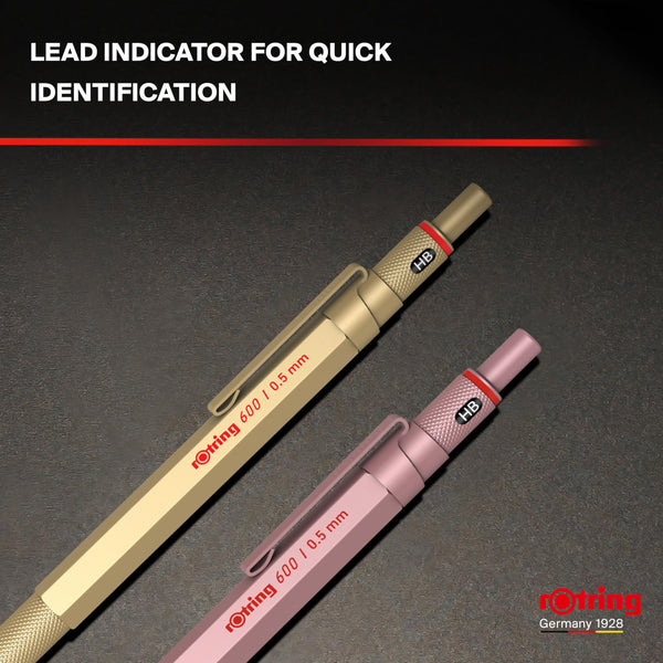 rOtring 600 3-in-1 Multicolour Pen and Mechanical Pencil | Black & Red Ballpoint Pen Tips | 1 Mechanical Pencil Tip (0.5mm) | Silver Barrel