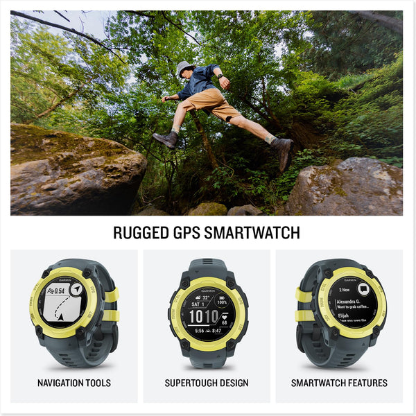 Garmin Instinct E GPS 45mm Smartwatch, Rugged watch with essential smart features, Built-in Sports Apps, Supertough Design Features, up to 16 days Battery Life, Electric Lime