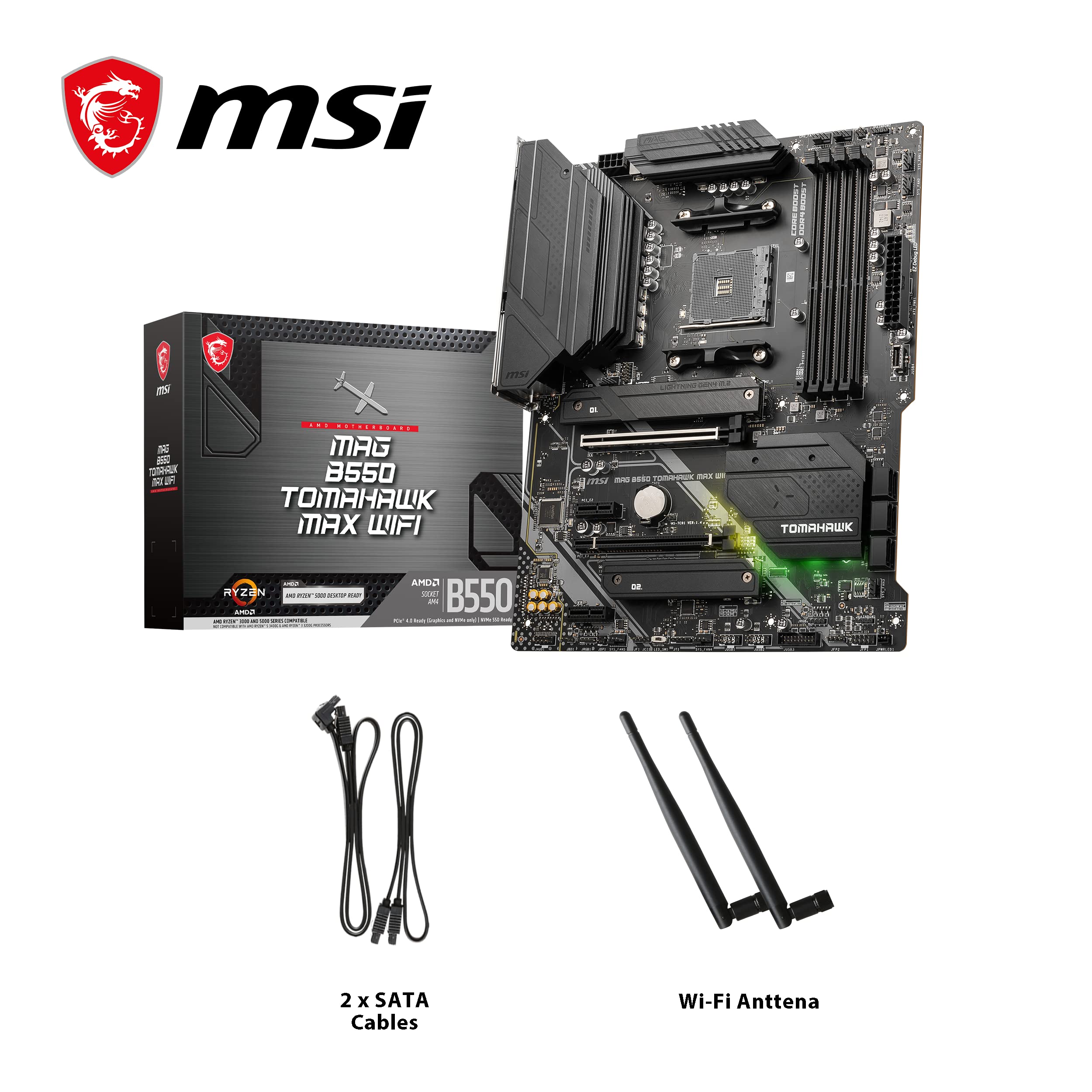 MSI MPG B550 Gaming Plus (ATX AMD AM4 DDR4 M.2 USB 3.2 Gen 2 HDMI ATX Gaming Moederboard AMD Ryzen™ 5000 processors