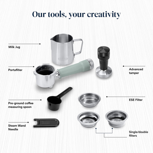 De'Longhi Dedica Style, Traditional Pump Espresso Machine, Coffee and Cappuccino Maker, EC685M, Silver