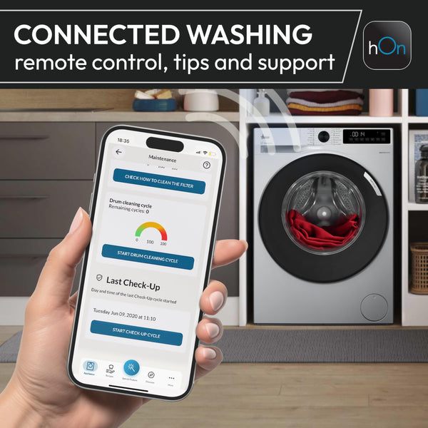 Hoover H-WASH 500 10kg Freestanding Washing Machine, 1400 RPM, A Rated, ECO‑Power Inverter Motor, hOn App, 60 Programmes, Care Dose, Power Care System, White, 60x59x85 cm ‑ HW 410AMC/1-80