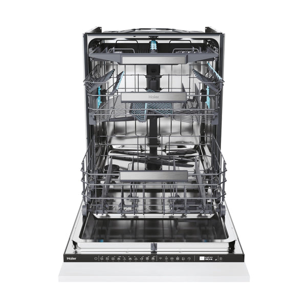 Haier XI1C3TB2FB-80 I-Pro Shine Series 4 Integrated Dishwasher, 11 place Setting, Black Bezel, C Rated