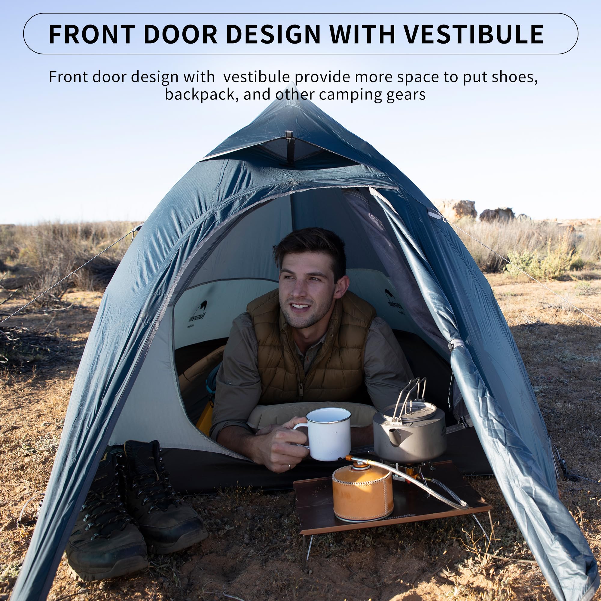 Naturehike Cloud up 1 Person Backpacking Tent Lightweight Camping Hiking Dome Tent for 1 Man