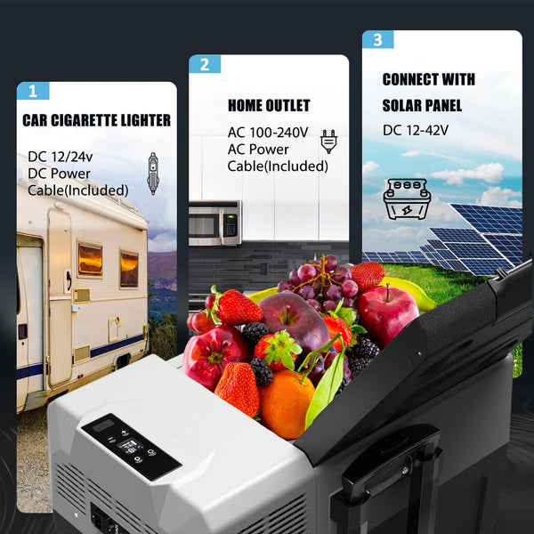 Alpicool CX30 30L Compressor Car Refrigerator, Portable Camping Fridge DC 12v Freezer for Truck, Campervan, RV, Boat, -20℃ to 20℃, with Telescopic Handle, USB Socket