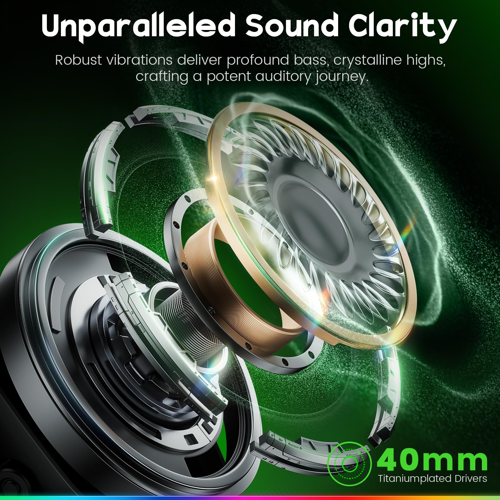 WESEARY Wireless Gaming Headset for PS5, PS4, Mac, Switch, Mobile, 2.4GHz Ultra-Low Latency Gaming Headphones with Crystal-Clear ENC Mic, Bluetooth Gaming Headset for PC, 3D Stereo