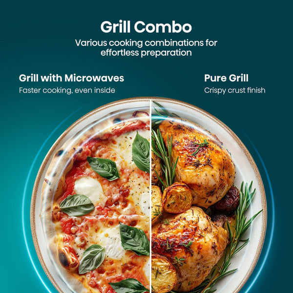 Hisense H23MOBSD1HUK 23 Litre 800W electronic Microwave with Auto Defrost, Digital Display, Smart Cook, Multi level cooking and Easy Clean- Black