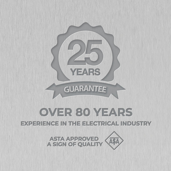 BG Electrical Cooker Switch with Socket and LED, Cooker Control Unit, Control Socket, Double Pole, Raised Profile, Round Edges, Nexus Metal, Brushed Steel, Grey Inserts, 45A, NBS70G