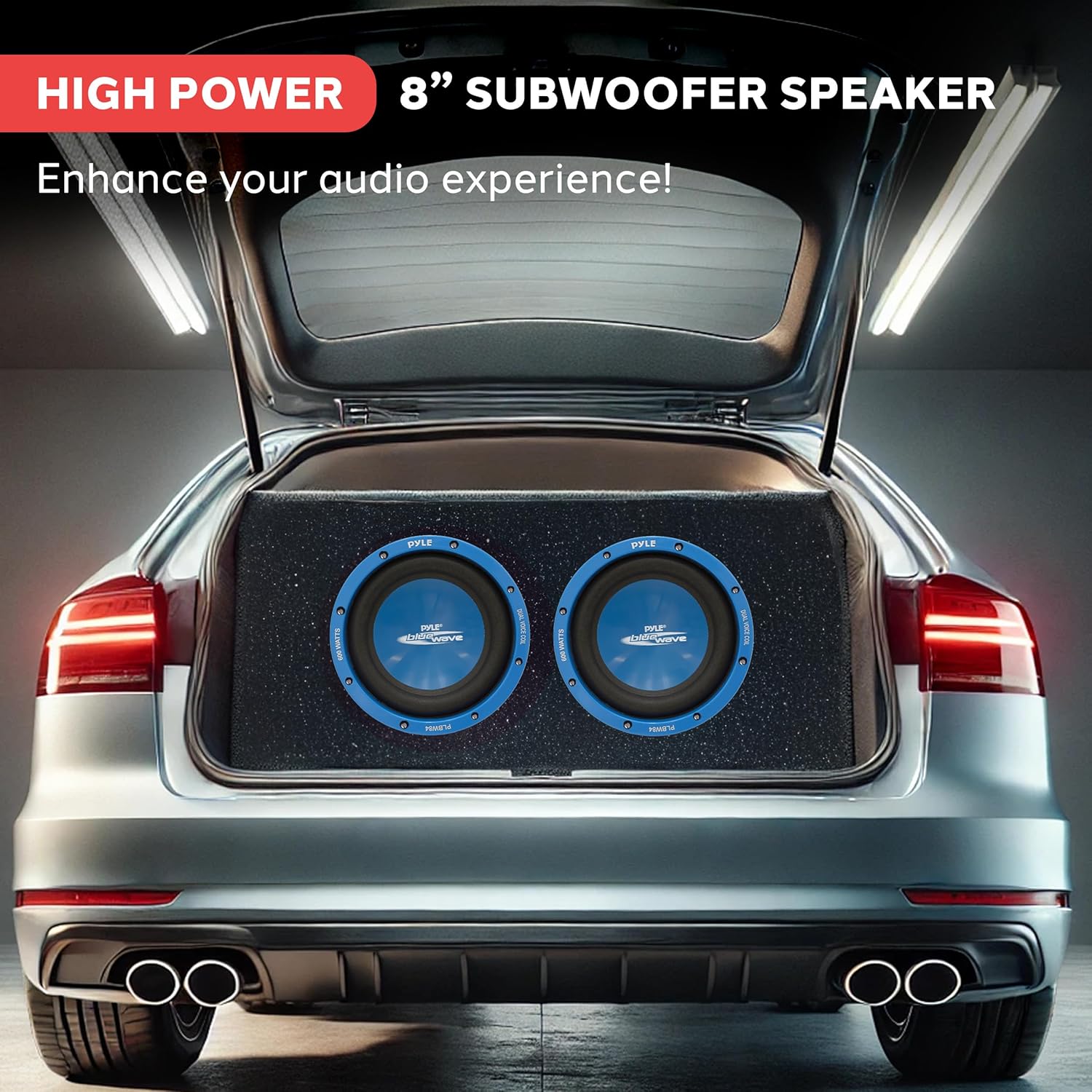 Pyle PLBW84 600W 8-Inch Blue Wave High Power Subwoofer