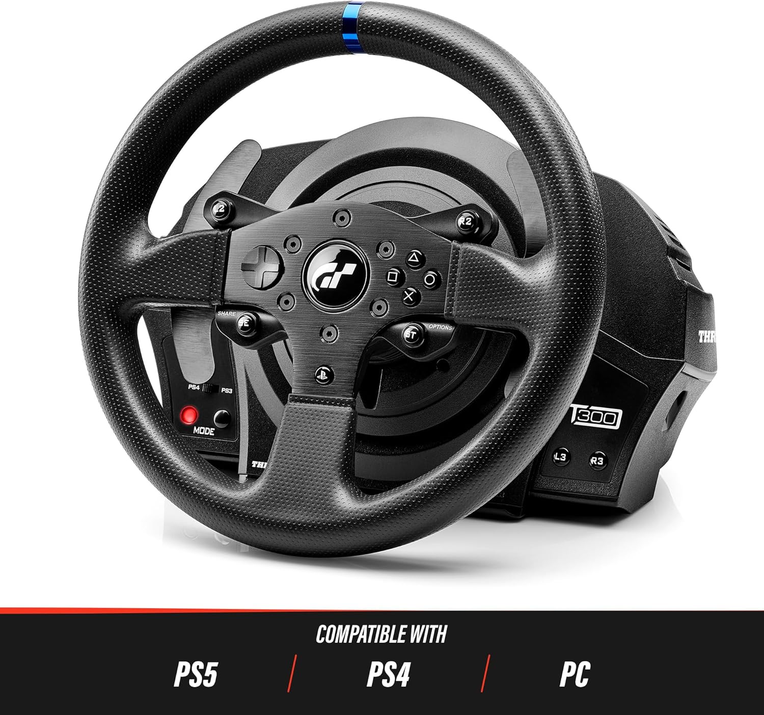 Thrustmaster T300 RS GT - High-Performance Racing Wheel and Pedal Set with Force Feedback for PC, PS4, and PS5