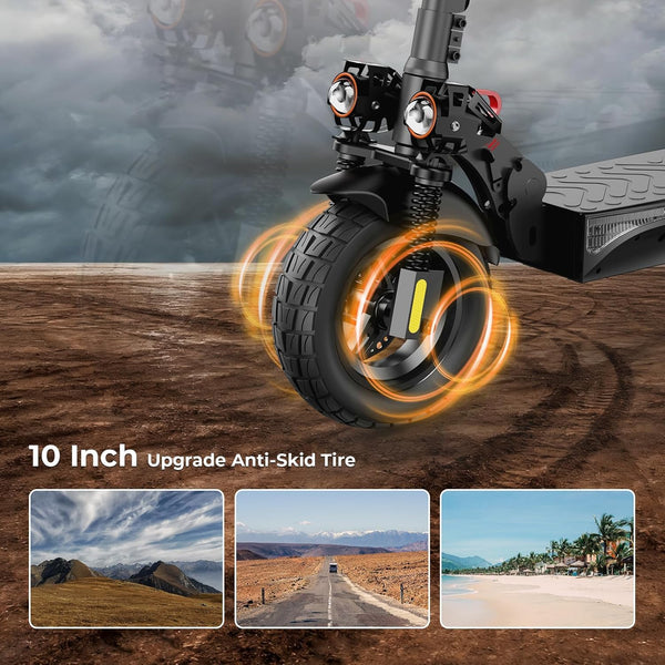 iScooter 45-80KM Range Off-road Electric Scooter,10" Tires iX4/iX7Pro Electric Scooter for Adult with APP Control, Large Capacity Battery, Multiple Speed Modes,4 Shock Suspension Fast E-Scooter