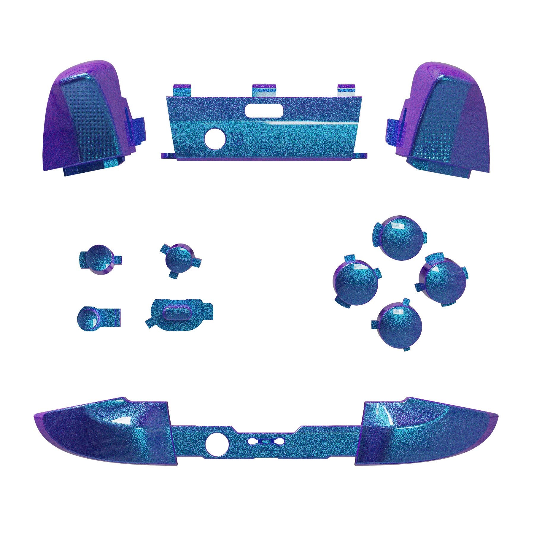 eXtremeRate Chameleon Purple Blue Buttons for Xbox One Elite Series 2 Controller, LB RB LT RT Bumpers Triggers ABXY Start Back Sync Profile Switch Keys for Xbox Elite Series 2 Core Controller