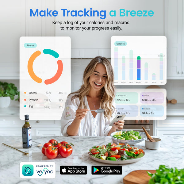 COSORI Smart Kitchen Scale with Nutritional Calculator, Food Nutrition Scale with 19 Nutrients Tracking, Calorie Counting for Weight Loss, Free App&Bluetooth, Premium Stainless Steel, Silver