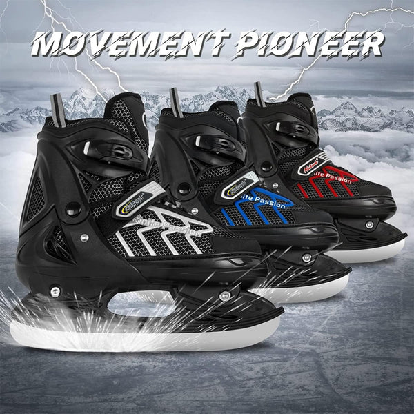 Nattork Adjustable Kids Ice Skate for Boys Girls Adult, Soft Padding and Reinforced Ankle Support Ice Hockey Skates