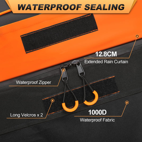 Sailnovo Roof Box Roof Bag 580L/20 Cubic Waterproof Car Roof Bag with 6 Door hooks, Soft-Shell Large Roof Cargo Carrier Bags for Cars without/with Roof Bars/Rack/Rails, Black