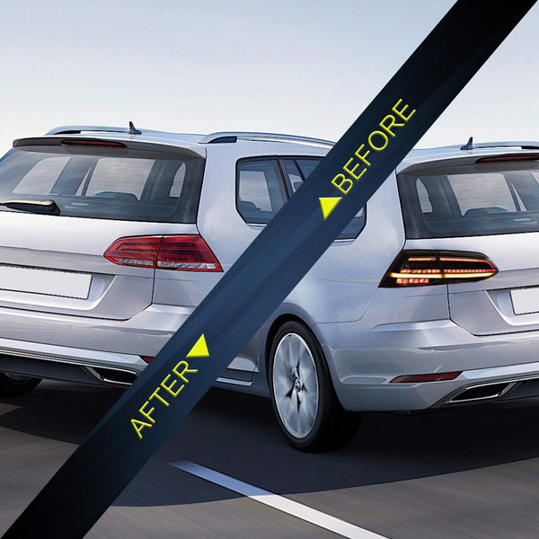 VLAND Headlights Compatible with Golf 7 MK7 TDI TSI 2013-2017, Front Lights with Sequential Indicator, Red Line Headlamps