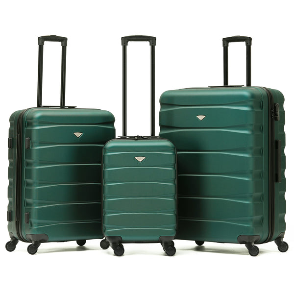 Flight Knight Set of 3 Lightweight 4 Wheel ABS Hard Case Suitcases Cabin & Hold Luggage Options Approved for Over 100 Airlines Including easyJet, British Airways, Ryanair, Jet2 & Many More