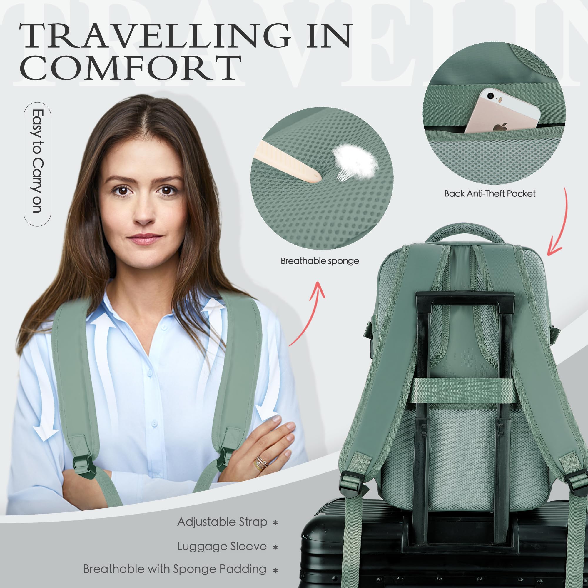 for Ryanair Cabin Bags 40x20x25 Underseat Cabin Bag Carry Ons Hand Luggage Bag Travel Backpack Cabin Size for Ryanair Backpack with Charging Hole