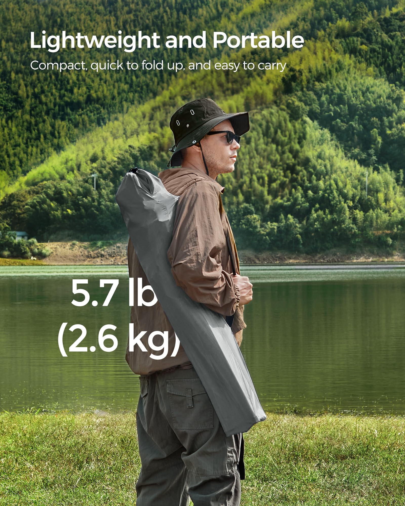 SONGMICS Set of 2 Folding Chairs, Camping Chairs, Comfortable Heavy Duty Structure, Max. Load 150 kg, with Drink Holder, Outdoor Chair