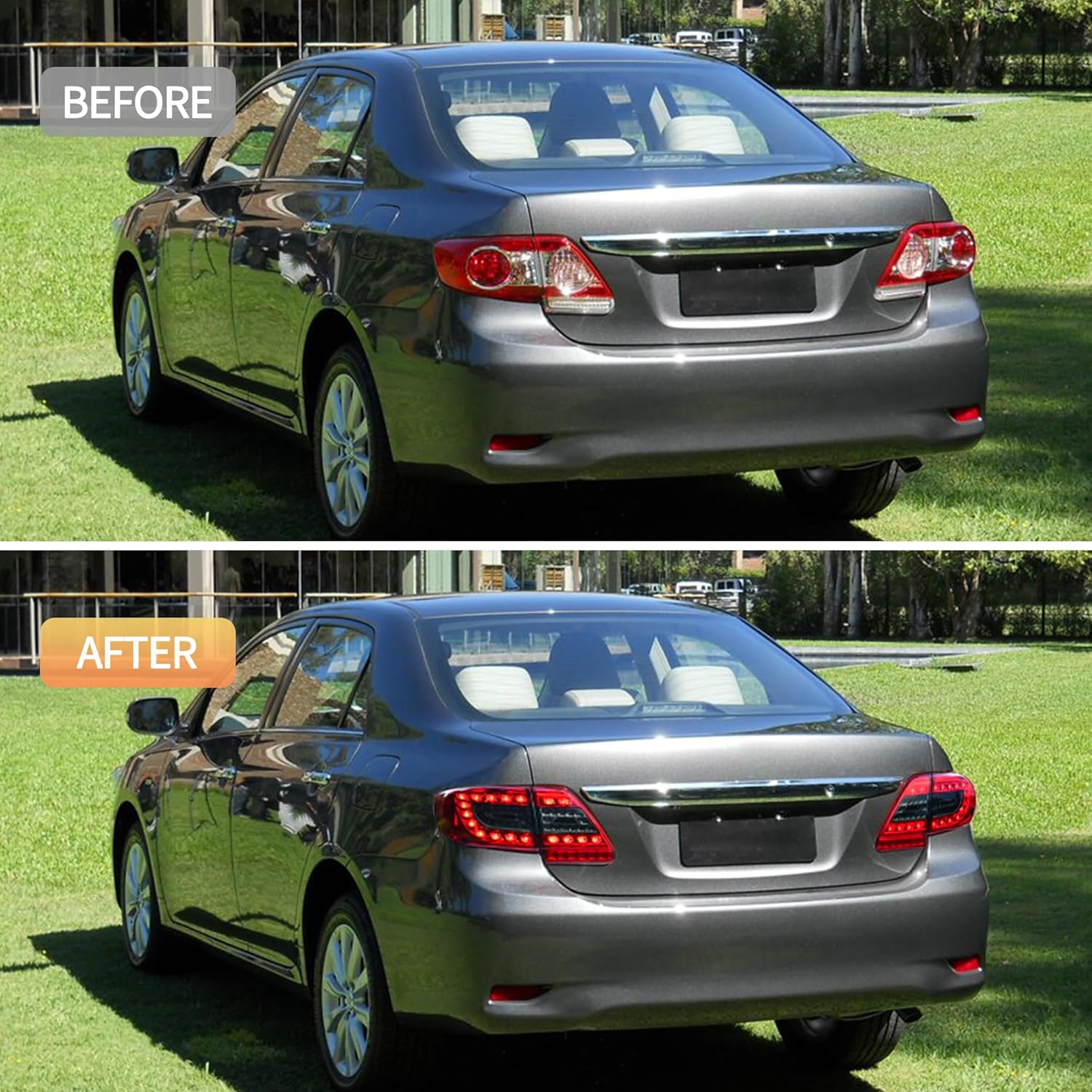 VLAND Rear Lights compatible with Corolla 2011 2012 2013 Sedan, Passenger & Driver Sides