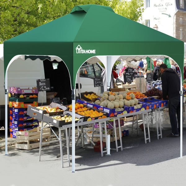 YITAHOME 2.5x2.5M Instant Heavy Duty Pop Up Gazebo, Waterproof Folding Garden Camping Party Tent Canopy Marquee with Roller Bag for Patio Markets Beach