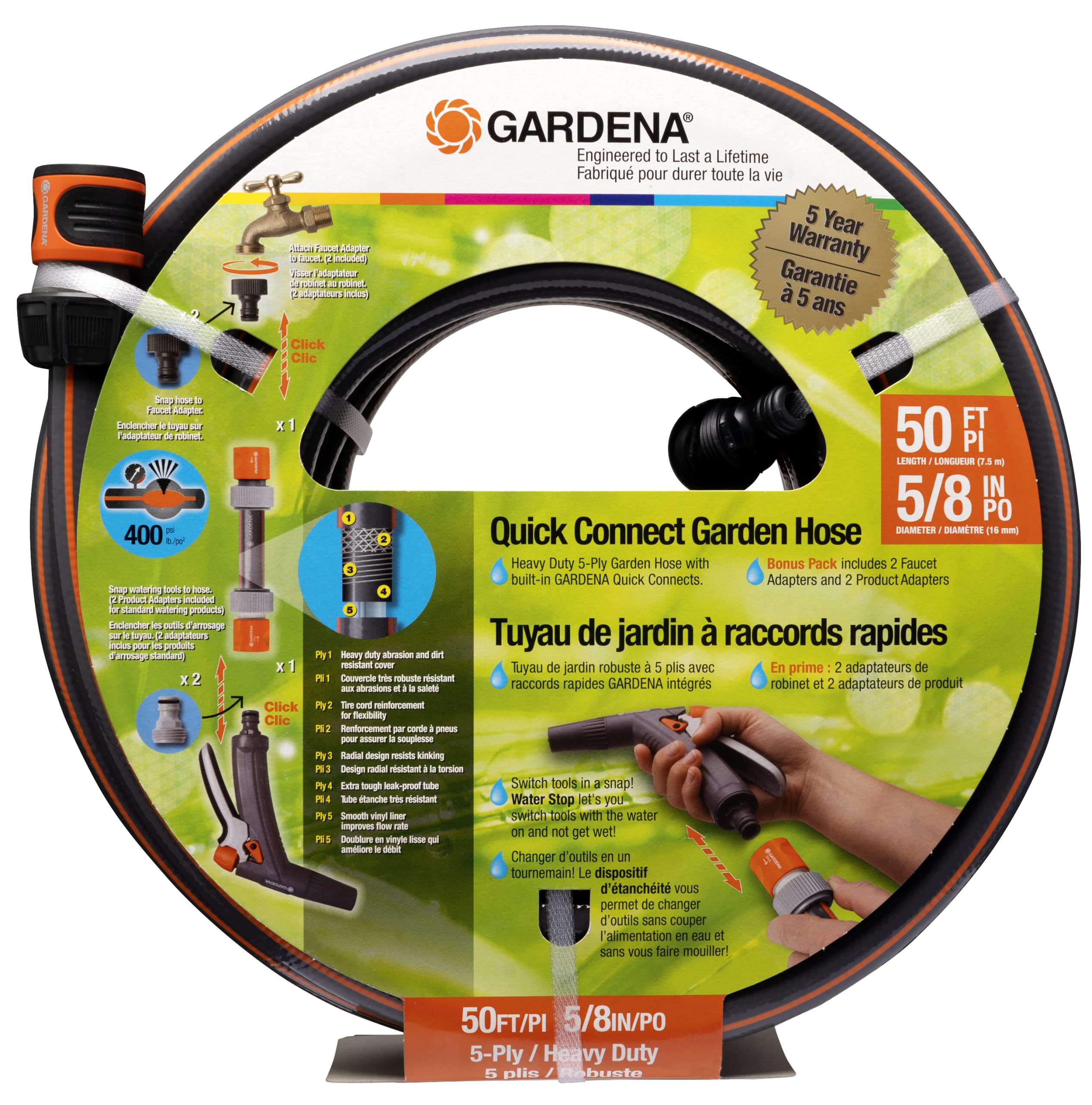 Gardena 39000 50-Foot 5/8-Inch Comfort Heavy Duty Garden Hose