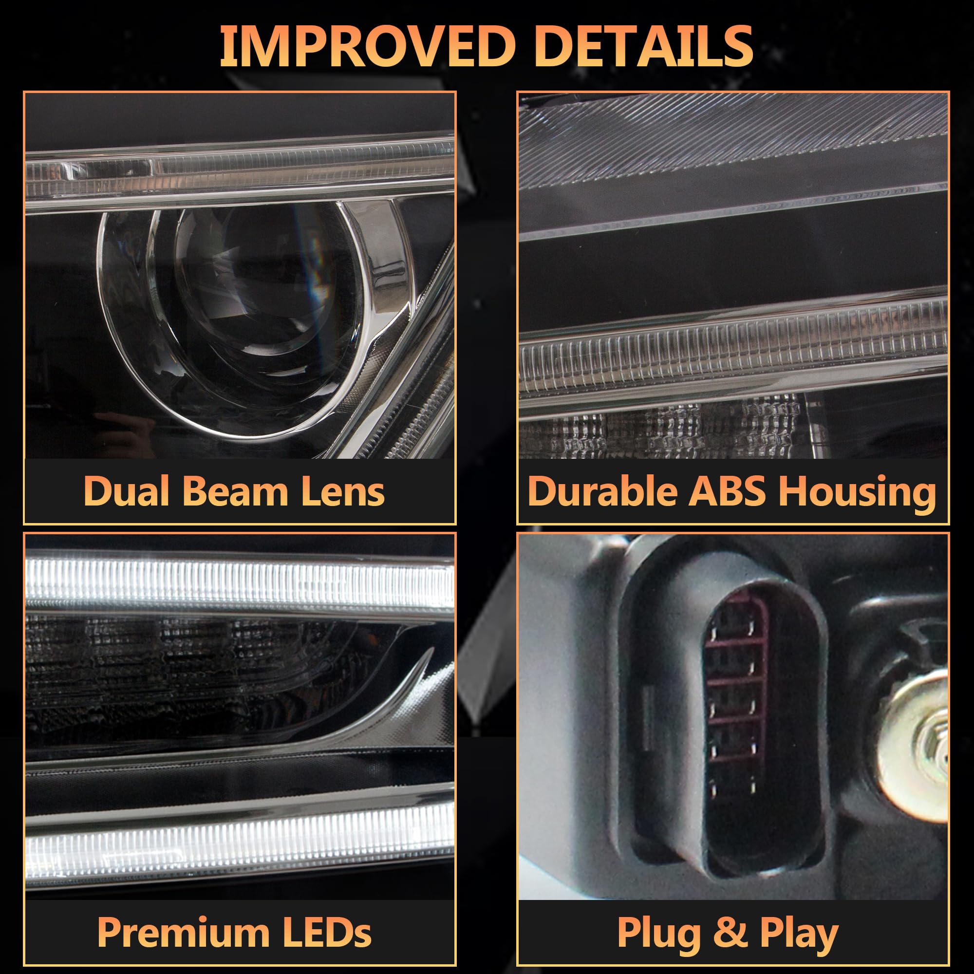 VLAND LED Rear Lights compatible with Jetta MK6 2011-2018 Sedan [Not fit LED & GLI models], Driver & Passenger Side - Red