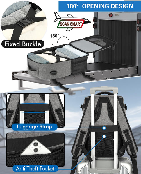 KLOSTAIN for Easyjet Cabin Bag 45x36x20 Travel Backpack Hand Luggage Carry-ons Bag Laptop Backpack Ruscksack for Airplanes Flight New Easyjet Underseat Cabin Bags Fit 14" Laptop Navy