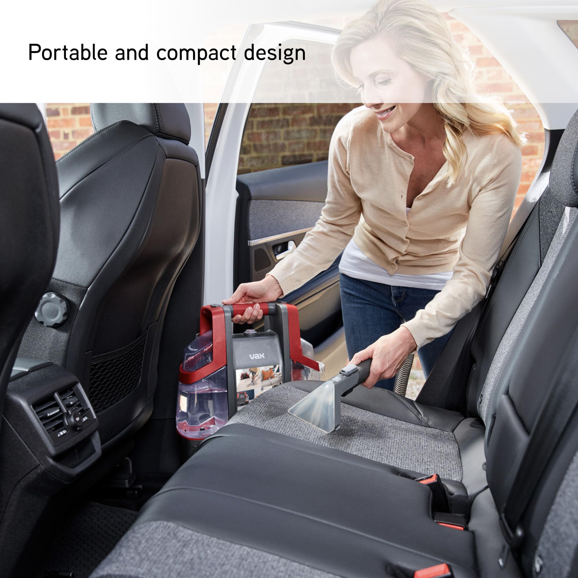 Vax CDCW-CSXA SpotWash Duo Spot Cleaner, Car, Upholstery, Sofa Carpet Cleaning Machine, Included Pet Tool & Solution Removes Spills & Stains, Portable and Compact Design, 1 Liter, Grey/Blue