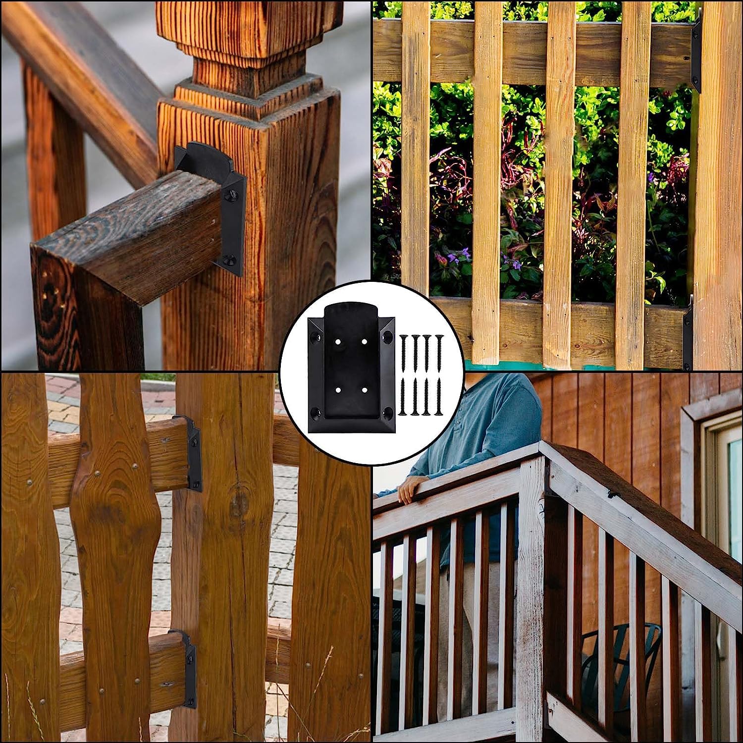 Fence Post Repair Spike - 2 Pack Heavy Duty Fence Post Support Ground Spike for Tilted or Broken Wooden Fence Posts, Durable Garden Fencing Solution