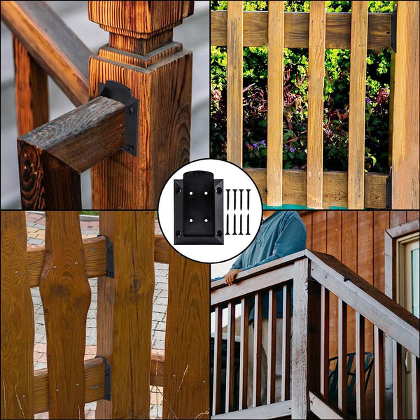 Fence Post Repair Spike - 2 Pack Heavy Duty Fence Post Support Ground Spike for Tilted or Broken Wooden Fence Posts, Durable Garden Fencing Solution