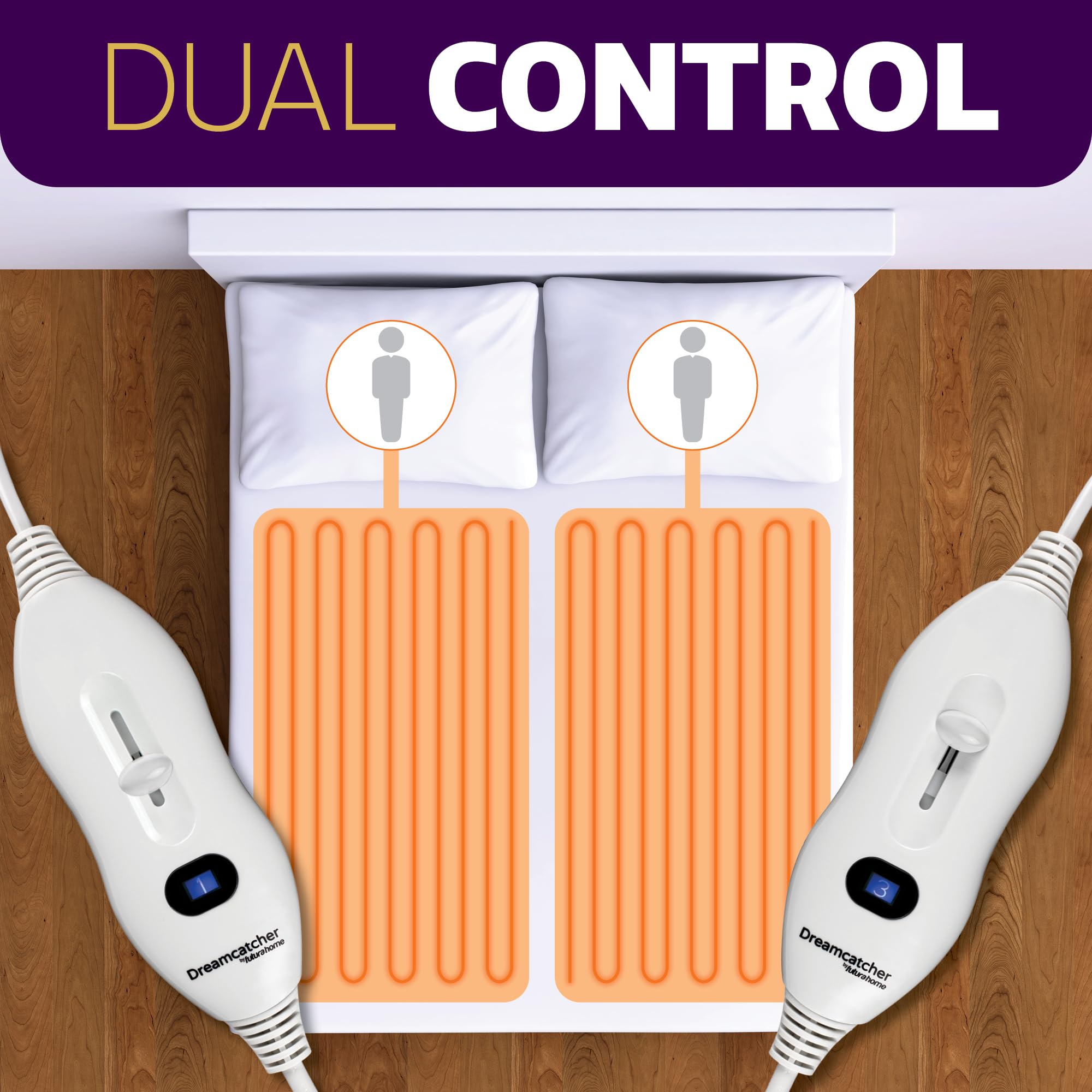 Dreamcatcher Superking Electric Blanket 203 x 182cm, Soft Polyester Electric Blanket Fitted Underblanket Mattress Cover, 3x Heat Settings, 2x