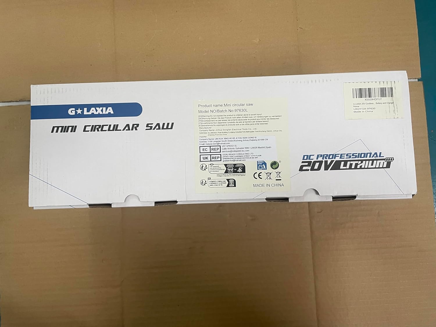 G LAXIA 20V Cordless Circular Saw, Mini Circular Saw 3400RPM, Compact Electric Lightweight Saw with Speed Trigger， Maximum Cutting Depth of 28MM (45°),42.8MM (90°) –2000mAh Battery and Charger