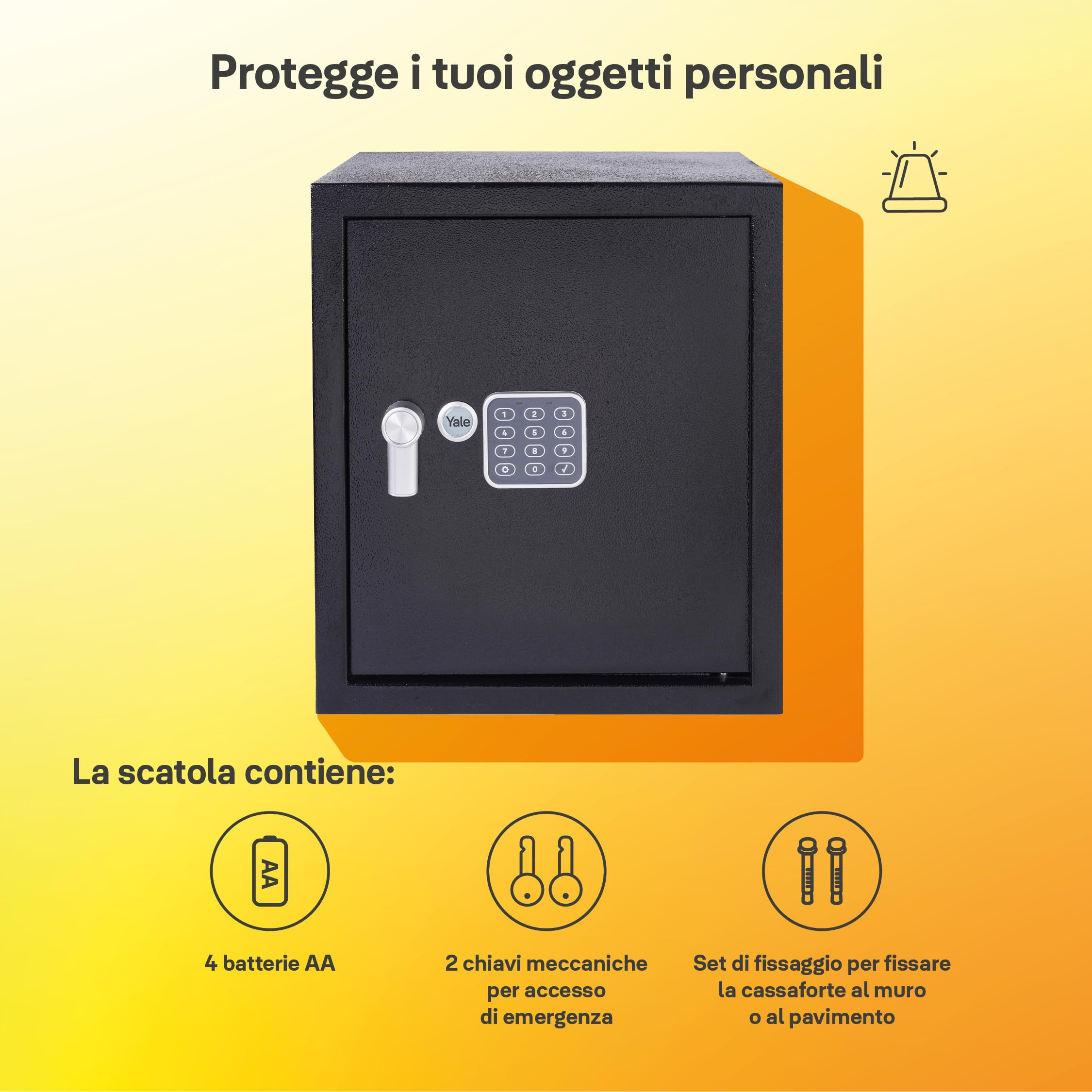 Yale - Electronic Alarmed Safe Laptop - Standard Security - YLC/200/DB2