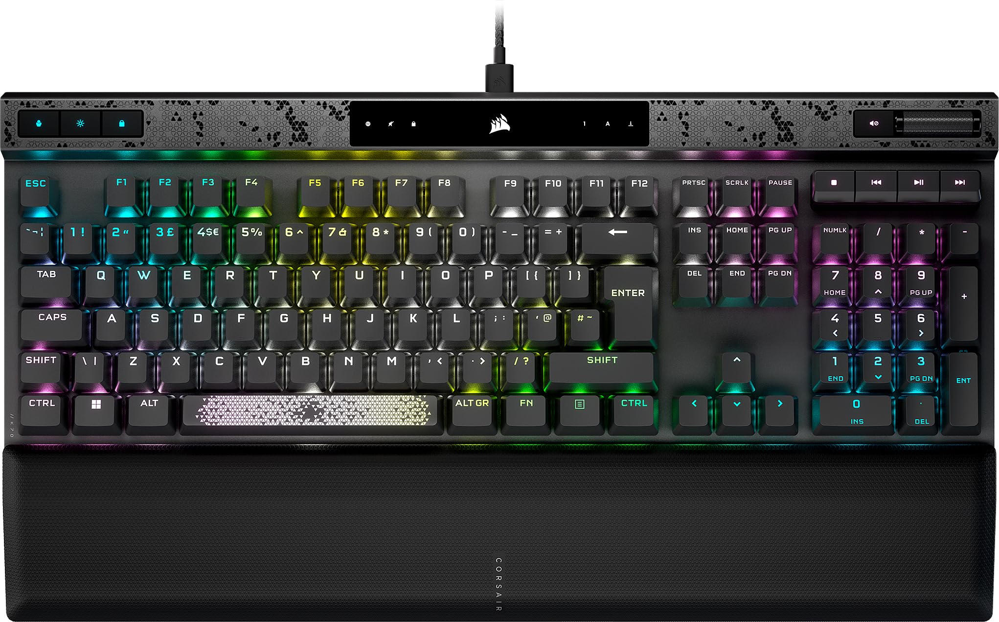 CORSAIR K70 MAX RGB Magnetic Mechanical Wired Gaming Keyboard – MGX Adjustable Switches, Simultaneous SOCD and Rapid Trigger, PBT Double-Shot Keycaps, Sound Dampening, 8000Hz Polling, QWERTY UK, Black